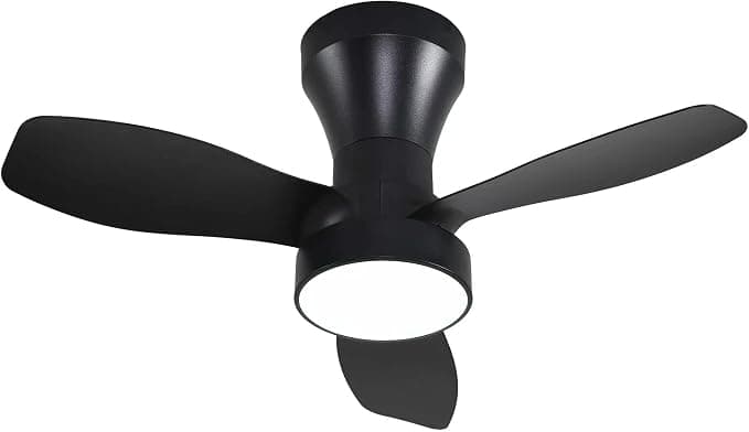 Ventilador de techo BEL AIR HOME - Ventilador de Techo TAURO con Motor DC y Luz LED 24W, 3 Velocidades de Aire y 3 Temperaturas de Luz, Mando a Distancia Incluido, (NEGRO CEREZO)