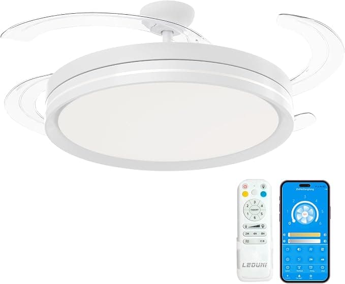 Ventilador de techo LEDUNI Ventilador con Luz LED con mando+APP 66W 8280LM temporizador