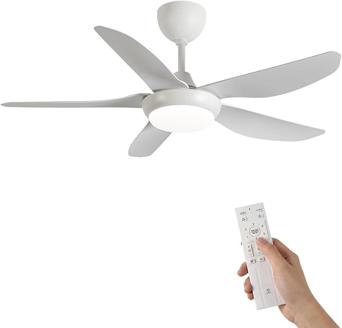 Ventilador de techo Woox Ventilador de Techo con Luz, 101cm Ventilador Moderno Color de la Madera, LED Regulable 3000K-6000K con Mando a Distancia, Reversible, 6 Velocidades, Silencioso para Dormitorio y Salón