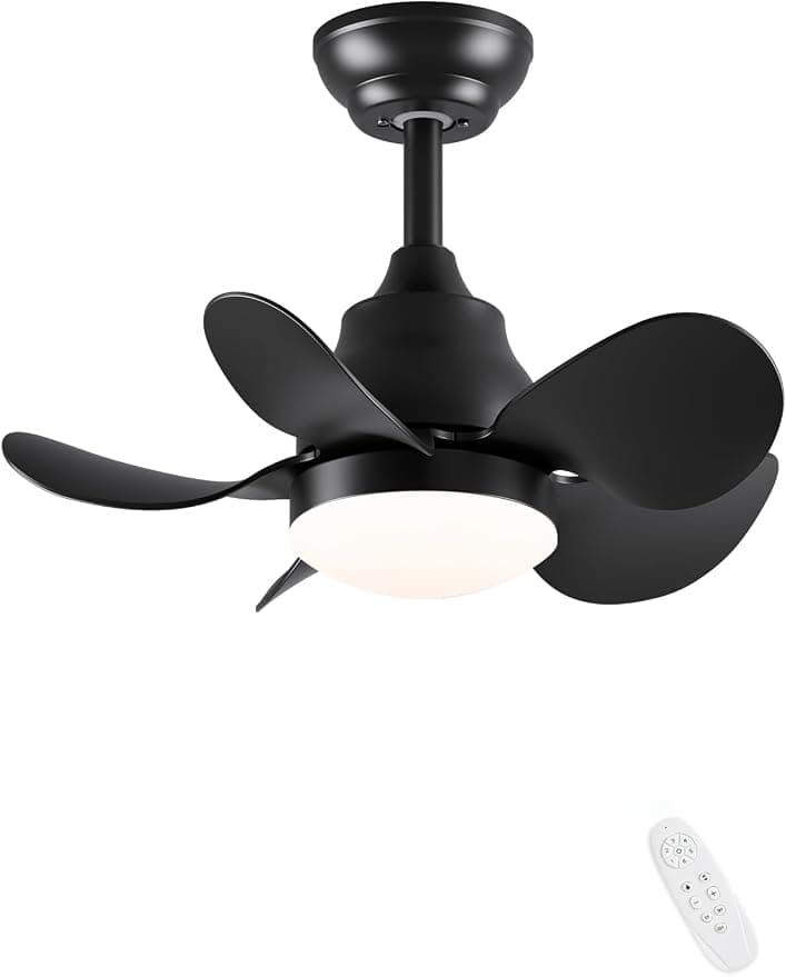 Ventilador de techo CJOY Pequeño Ventilador de Techo con Luz Silencioso Inclinable, Ø56CM, LED Regulable 3CCT (3000K-4000K-6500K), Reversible Ventilador Techo con Mando para Dormitorio Salon Cocina, 6 Velocidades