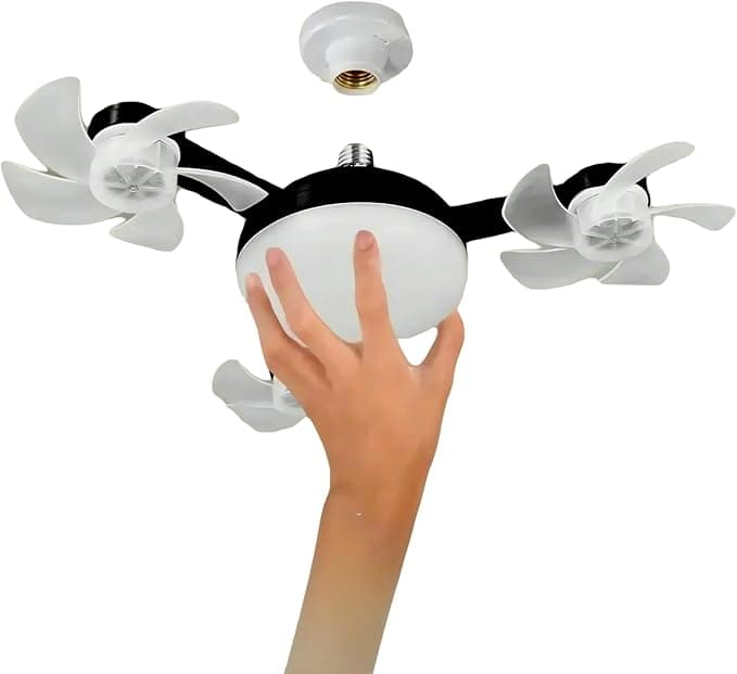 Ventilador de techo Ventilador de Techo con Luz LED Silencioso, 3 Velocidades y Aspas Retráctiles, Lámpara de Techo con Ventilador para Dormitorio, Salón, Oficina | Diseño Moderno, Control Remoto (Negro, 3 cabezas)