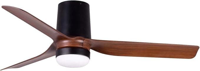 Ventilador de techo FARO BARCELONA 33835-1TW - MINI PUNT TUB S LED Ventilador negro/madera oscura DC