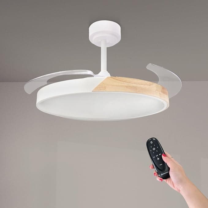Ventilador de techo M mimotec - Ventilador de Techo Led Coal Nature ø108 Cm | 6 Velocidades | Luz regulable (CCT) | Temporizador | Modo verano - invierno| Temporizador. LM8829