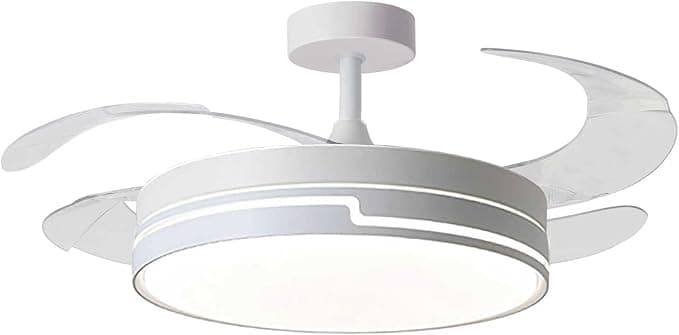 Ventilador de techo BEL AIR HOME - Ventilador de Techo Robin - Motor DC Silencioso - Luz LED 36W 3 Temperaturas - Aspas Desplegables - Mando a Distancia - Ventilador de Techo con Luz, Blanco, Metal