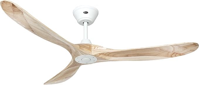 Ventilador de techo Eco Genuino - Ventilador de techo con mando a distancia (ahorro de energía, 152 cm), color blanco mate