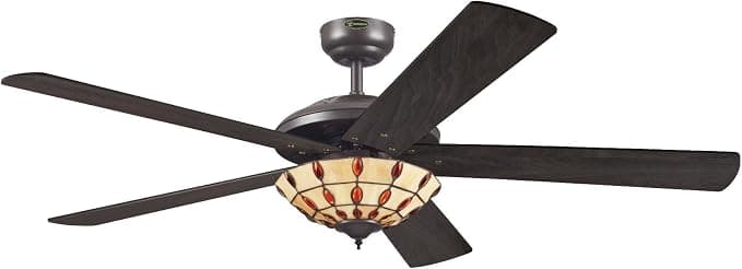 Ventilador de techo Westinghouse Comet Tiffany Ventilador de Techo, E14, Espresso