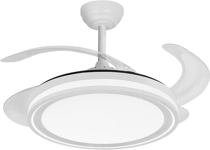 Ventilador de techo Ecoiluminaled Fabrilamp Ventilador Dc Bandido 59w Blanco 4aspas 107d 5900lm 3500-4000-6500k Remoto Y Temporizador