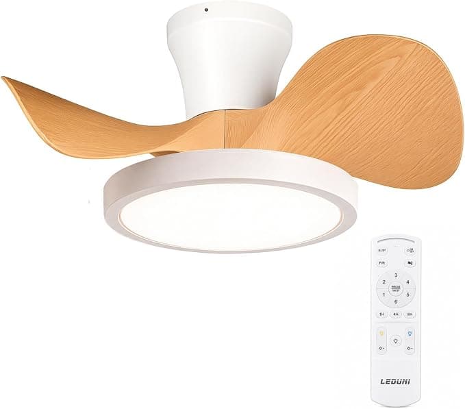 Ventilador de techo Ventilador de techo silencioso con luz LED 55W, gran volumen de aire
