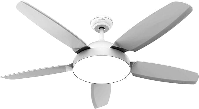 Ventilador de techo UNIVERSALBLUE - Ventilador de Techo con Luz - Ventilador Silencioso con Mando a distancia - 5 aspas - 3 velocidades - Color Blanco - Motor DC - Modo Invierno